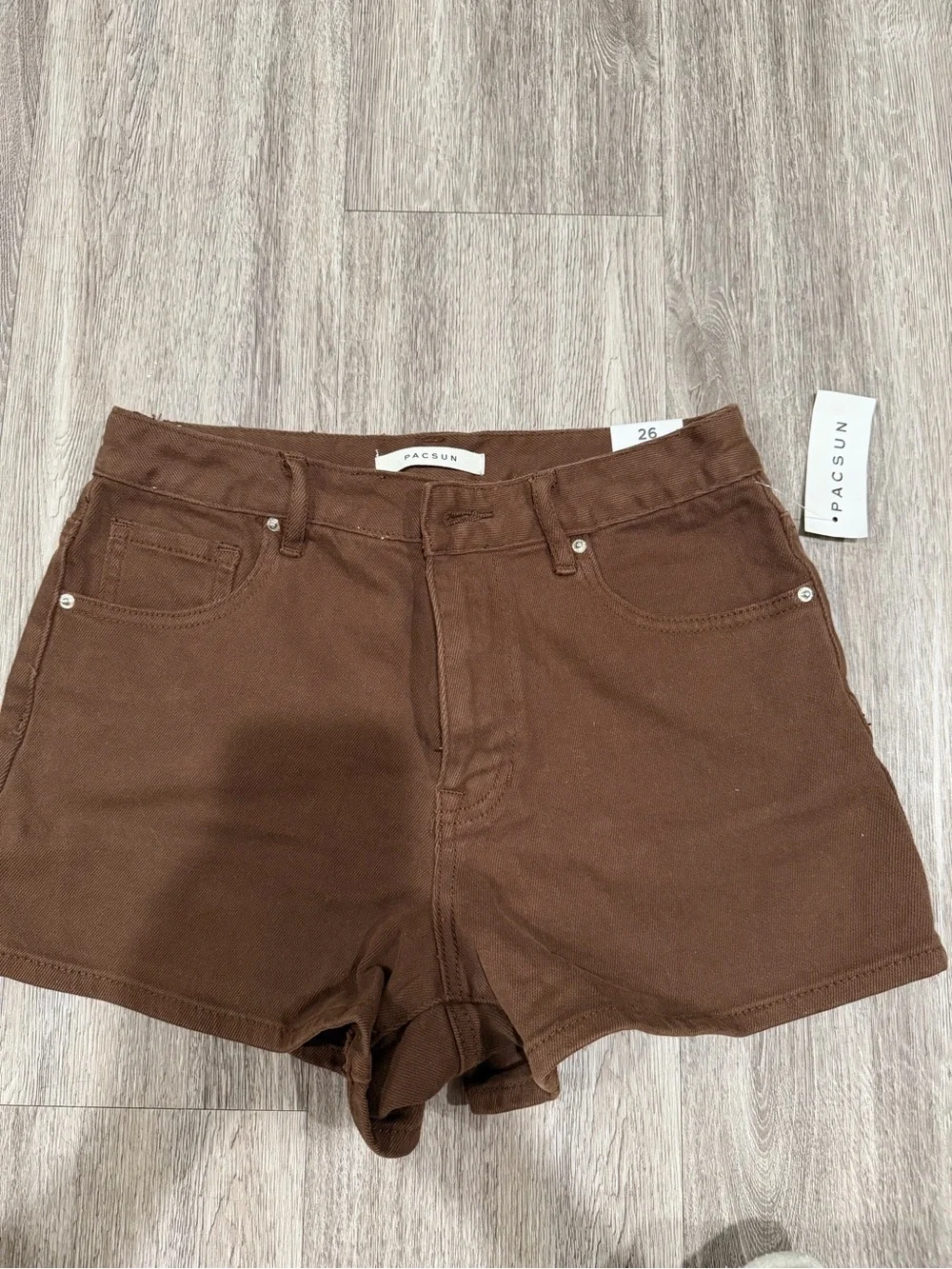 PacSun Brown High-Rise Denim Shorts